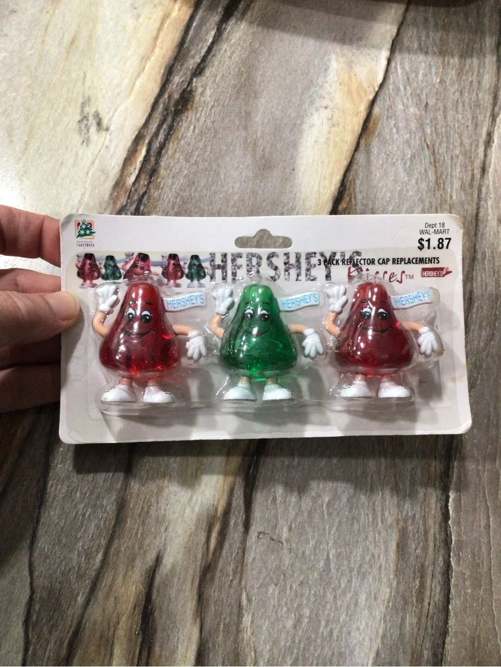Vintage 1996 Hershey’s Kisses Christmas Light Reflector Caps NIP Set of 3